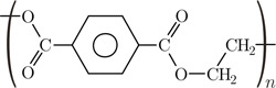 Chemical structure of polyethylene terephthalate